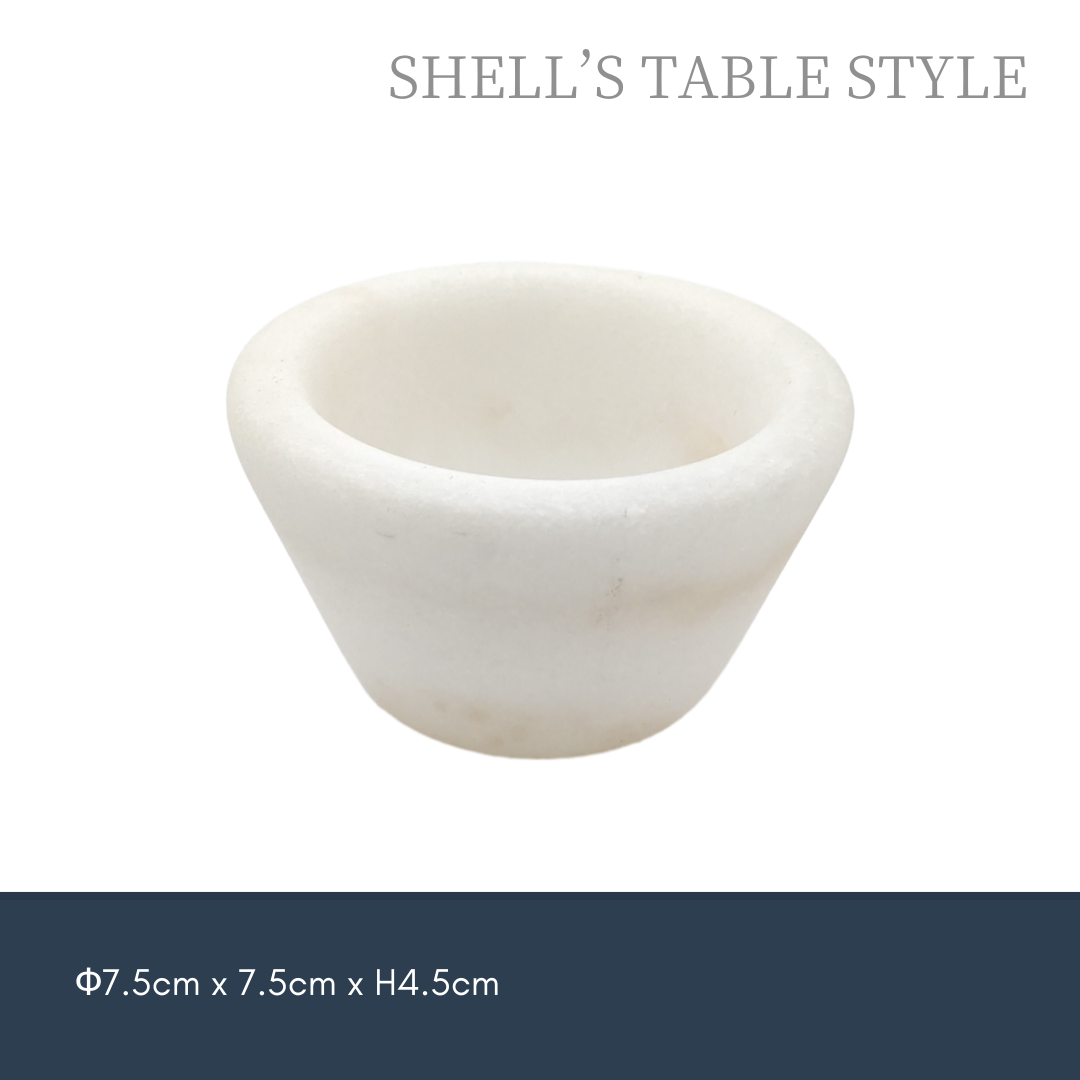 Bát nhỏ bằng đá cẩm thạch 7,5cm, màu trắng